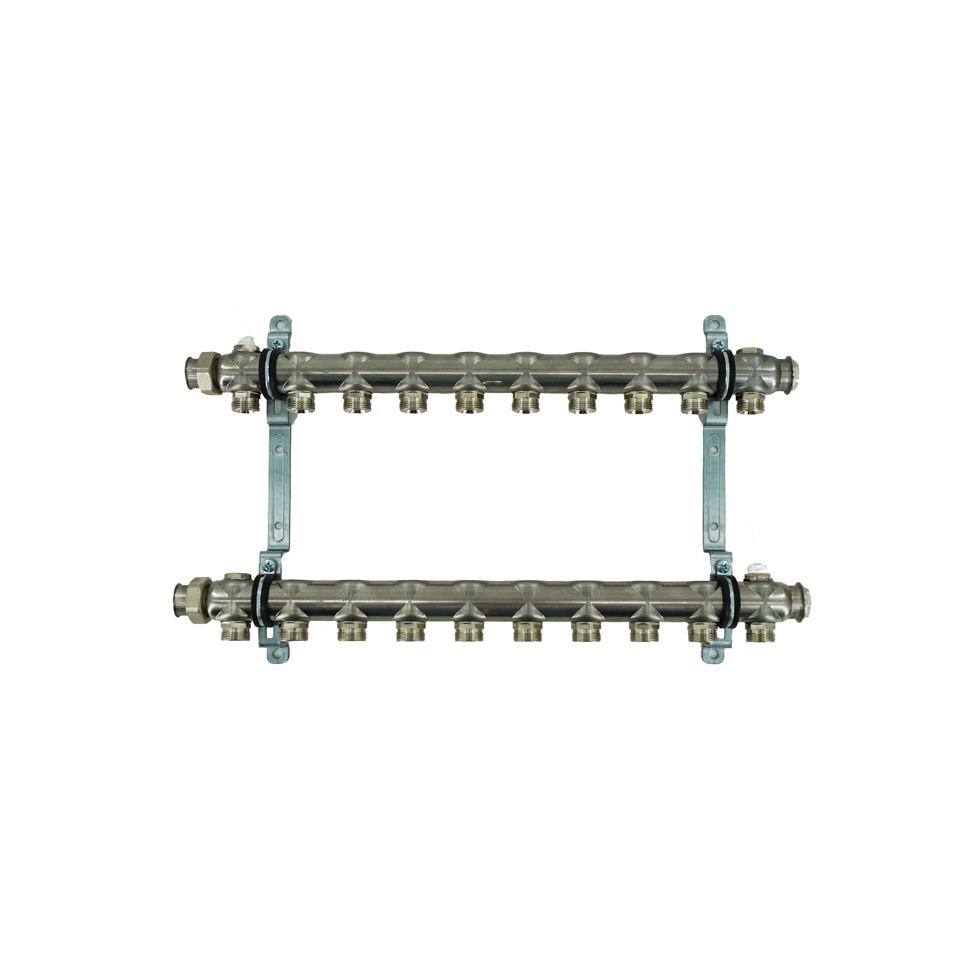 Коллекторная группа, ELSEN, 1", 10 контуров, размер отвода-3/4", PN, бар-6, T°C -от 0 до +90, без вентилей и расходомеров, нержавеющая сталь