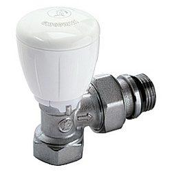 Клапан угловой микрометрический термостатический, 1" отвод с герметичной прокладкой, хромированный
