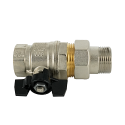 Кран шаровой, ELSEN, Strong T, 1", НВ, ручка-бабочка, латунь, с разъемным соединением