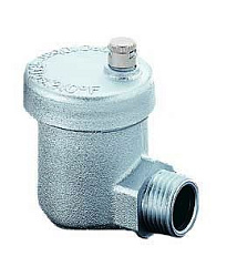 Воздухоотводчик автоматический, Oventrop, 1/2", Н, PN, бар-10, T°C -от 0 до +110, без автозапора, латунь, никелированный, с угловым подключением