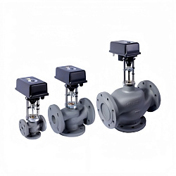 Клапан трехходовой регулирующий, корпус: серый чугун, плунжер: латунь, уплотнение  - металл по металлу, PN16 DN 80