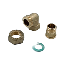 Сгон американка, ELSEN, Metalit, угловой, НВ, 1/2", 1/2", латунь, с плоским уплотнением