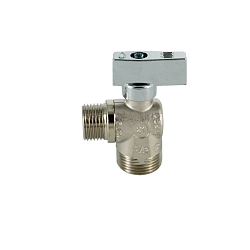 Кран шаровой, ELSEN, полнопроходной, угловой, для стиральных машин, 3/4", 1/2", НН, PN, бар-40, T°C -от -20 до +150, ручка-бабочка, латунь