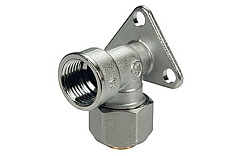 Угольник настенный Giacomini R572AM, 1/2" (В) x 20x2, латунь, хромированный, с кронштейном
