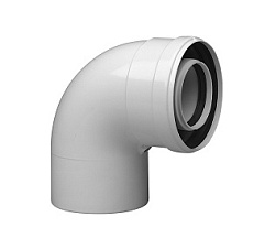 Коаксиальный отвод, Baxi, полипропиленовый 87°, диам. 110/160 мм