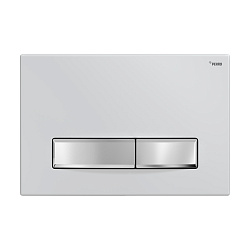 Панель смыва РЕХАУ NOVA LONG 001 с прямоугольными клавишами, пластик, белый, глянцевый, клавиши хром, глянцевый