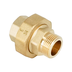 Сгон американка, ELSEN, Metalit, прямой, НВ, 3/4", 3/4", латунь, с плоским уплотнением, CN