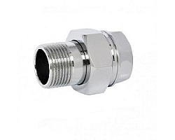 Сгон, Giacomini, R18, прямой, НВ, 1 1/2", 1 1/2", латунь, хромированный, для стальной трубы