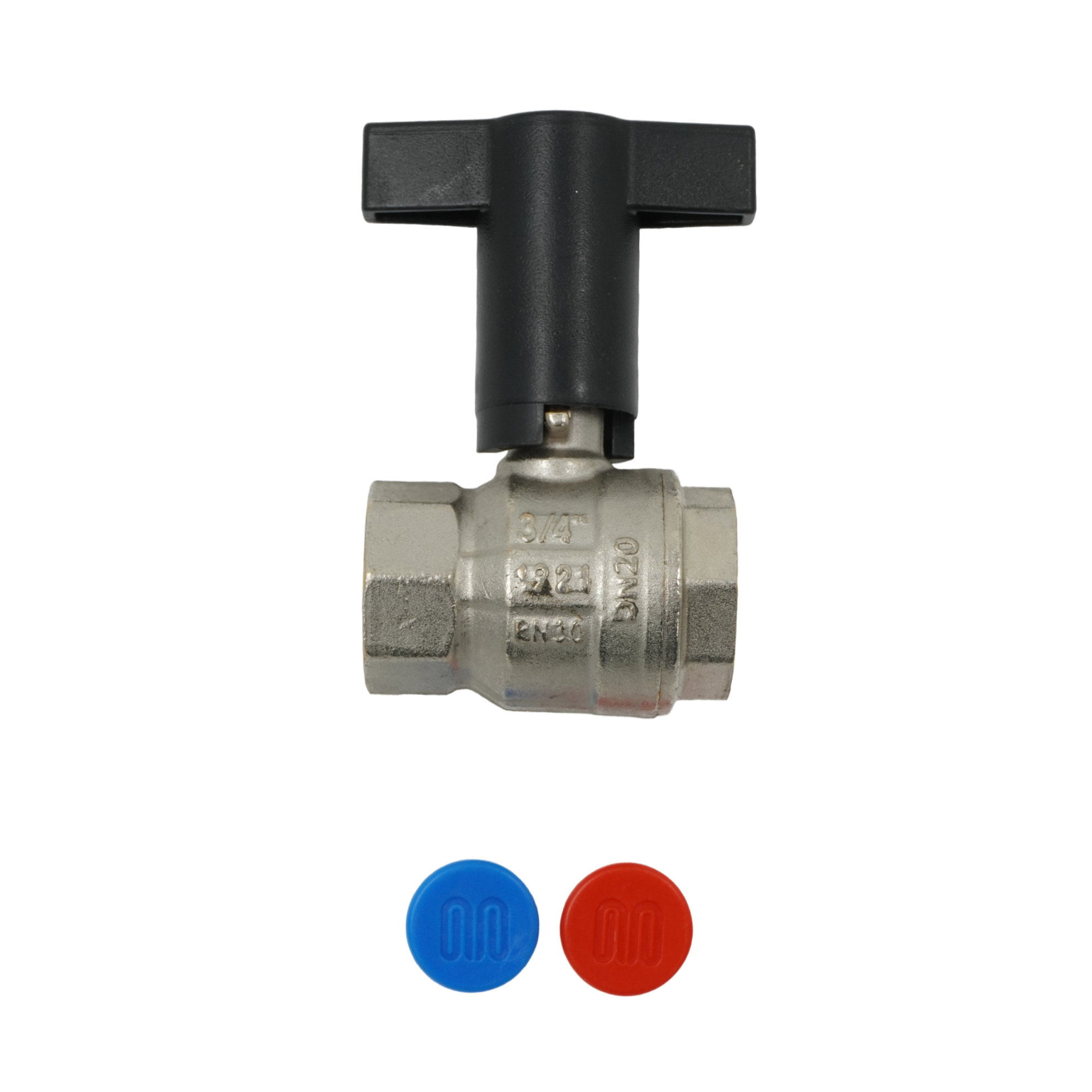 Кран шаровой, ELSEN, 3/4", ВВ, PN 30, T°C -от -20 до +140, высокая ручка из пластмассы