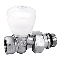 Клапан, Giacomini, R6TG, ручной, прямой, 1", ВН, латунь, хромированный, отвод с герметичной прокладкой