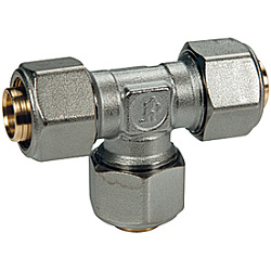 Тройник, Giacomini, R564AM, 18 x 2, латунь, с цанговым соединением, для труб GIACOTHERM, GIACOFLEX и многослойных