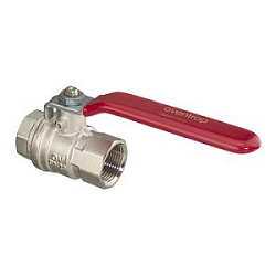 Кран шаровой, Oventrop, Optibal, полнопроходной, DN-20, 3/4", ВВ, PN, бар-16, ручка-рычаг из оцинкованной стали, латунь, никелированный