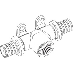 Тройник настенный, Rehau, RAUTITAN, В, 20, 1/2", 16, бронза (RX)