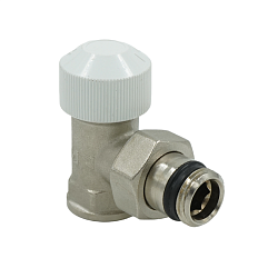 Вентиль, ELSEN, термостатический, угловой, 1/2", 1/2", ВН, PN, бар-10, T°C -от -10 до +120, латунь, никелированный, с преднастройкой, для отопительных приборов-с боковой подводкой