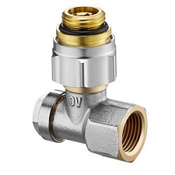 Соединение резьбовое Combi 3, Multiflex F, 1/2" НР х 1/2" ВР, запорно-присоединительное, угловое