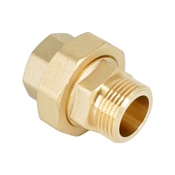 Сгон американка, ELSEN, Metalit, прямой, НВ, 1", 1", латунь, с плоским уплотнением, CN