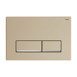 Панель смыва РЕХАУ NOVA LONG 002 с прямоугольными клавишами, пластик, золотой, матовый, нижняя полоса клавиш хром, глянцевый