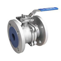Кран шаровой полнопроходной из двух частей, фланцевый, DN125, PN40, ручка, корпус нержавеющая сталь, шар нержавеющая сталь, уплотнение PTFE, фланец ISO5211 под привод